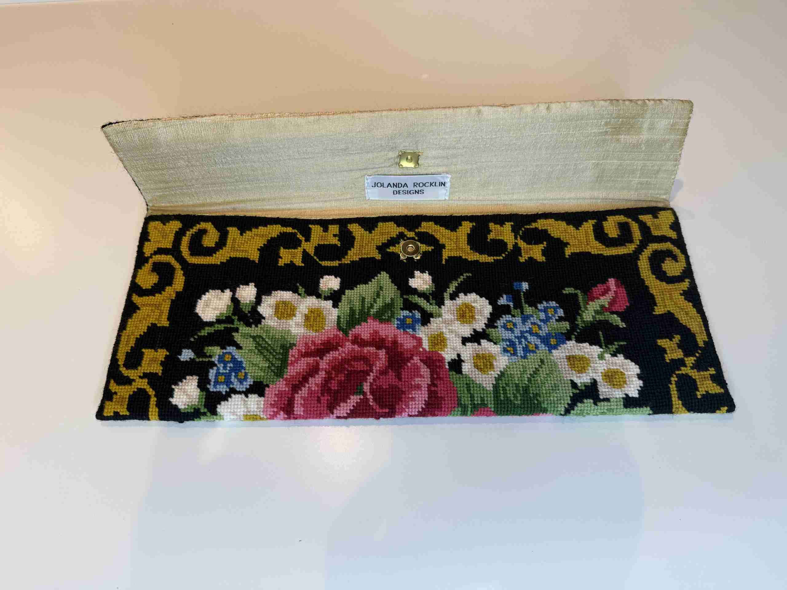 “Glorafilia” Needlepoint Clutch Bag