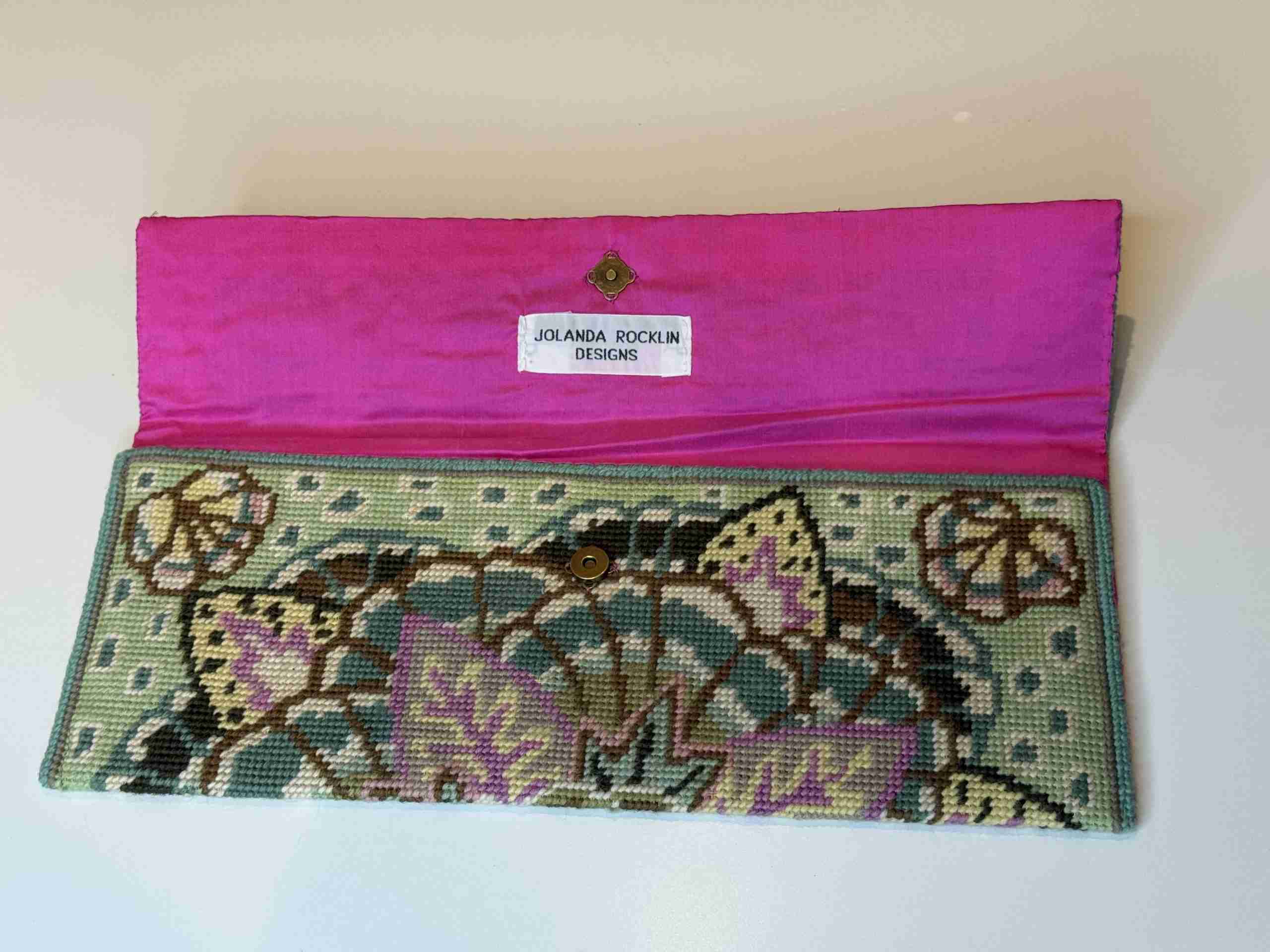 “Vintage Find” Needlepoint Clutch Bag - Image 2