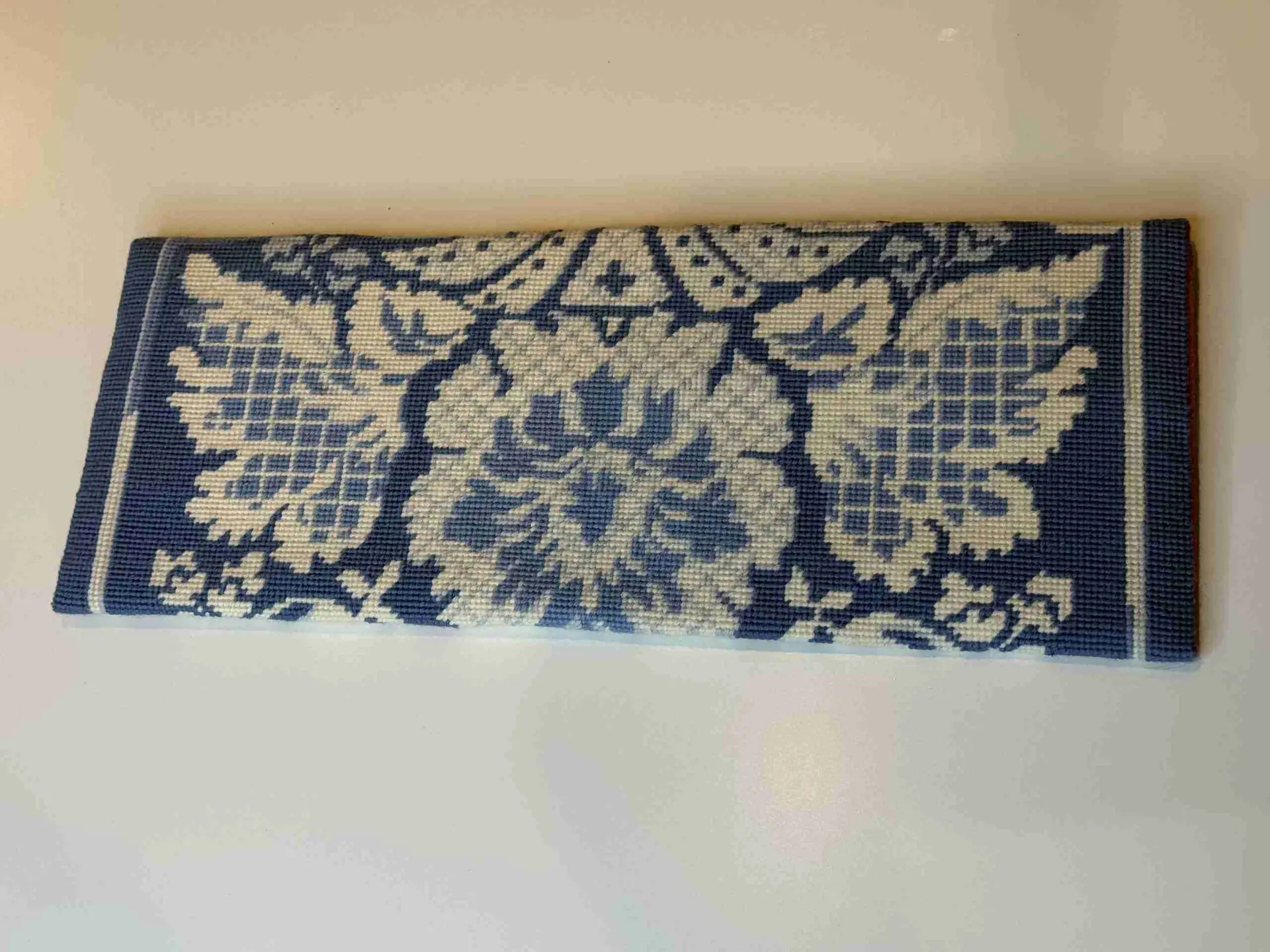 Delft Blue & White Needlepoint Clutch Bag - Image 3